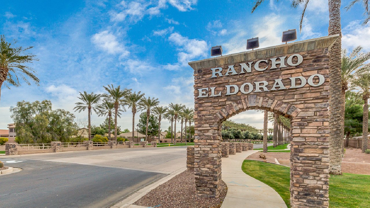 Rancho El Dorado community entrance monument in Maricopa, Arizona
